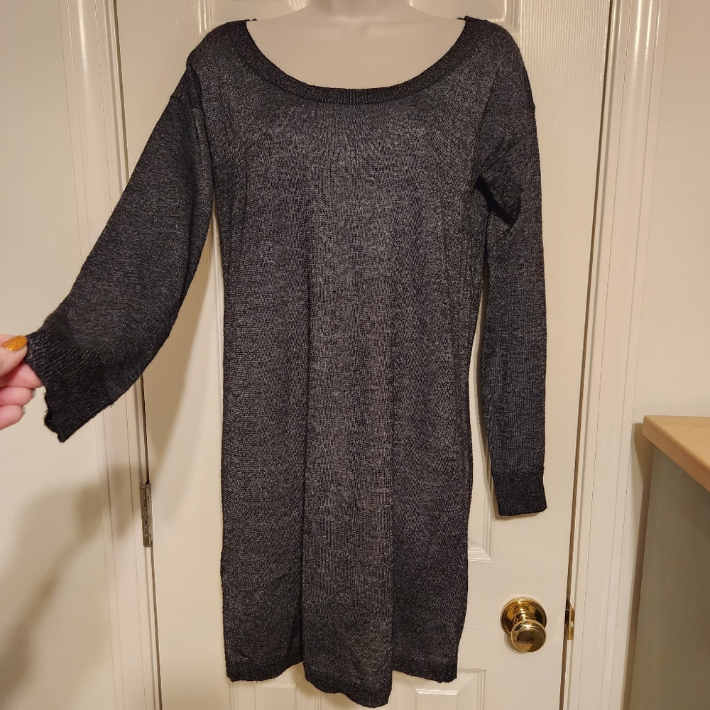 ✨️BCBGeneration Metallic Black Shimmery Sweater Dress Size XS